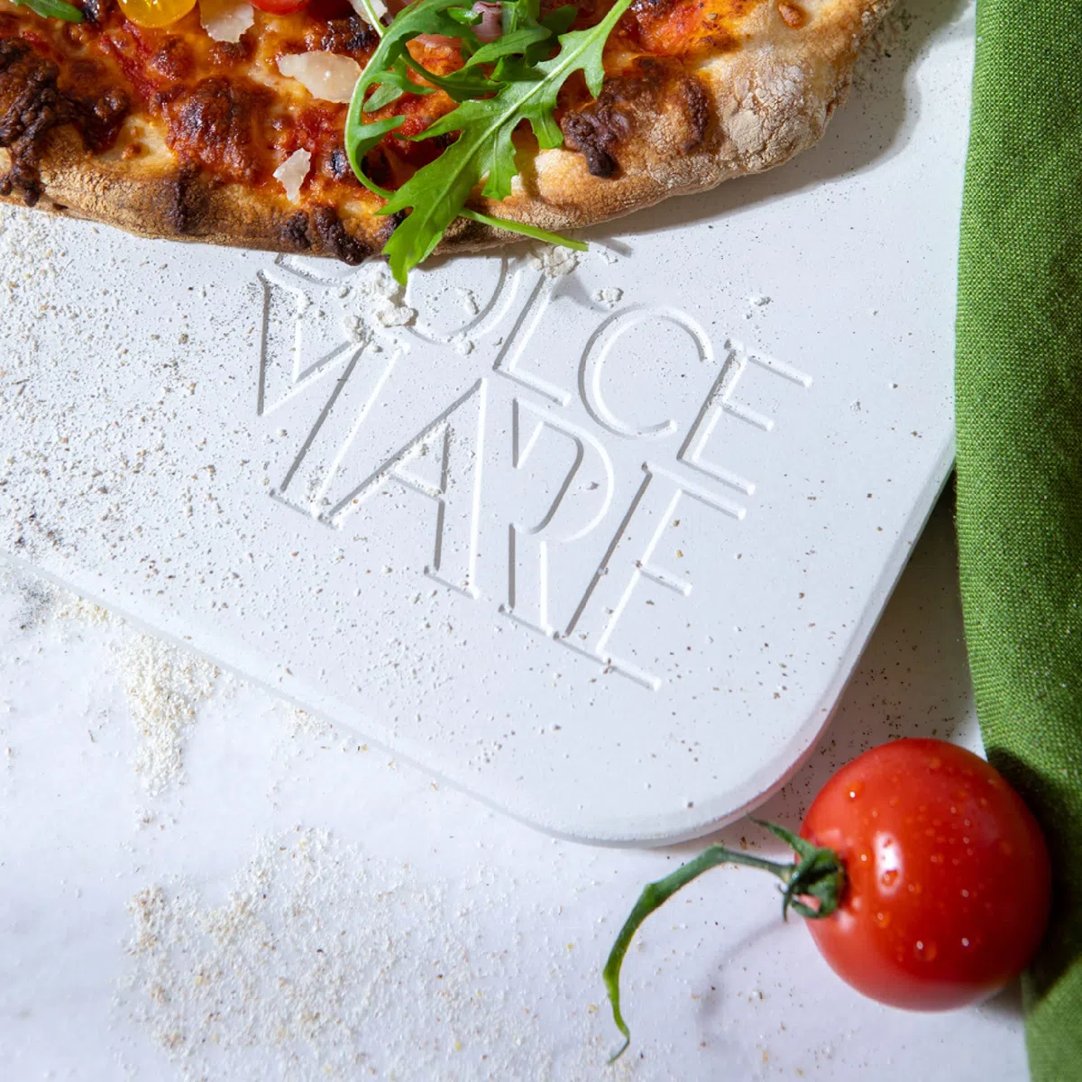 Juego de piedra para pizza, pala de madera & cortador para pizza - Piedra de cordierita de alta calidad para horno y parrilla - Piedra para hornear pizza crujiente al estilo italiano