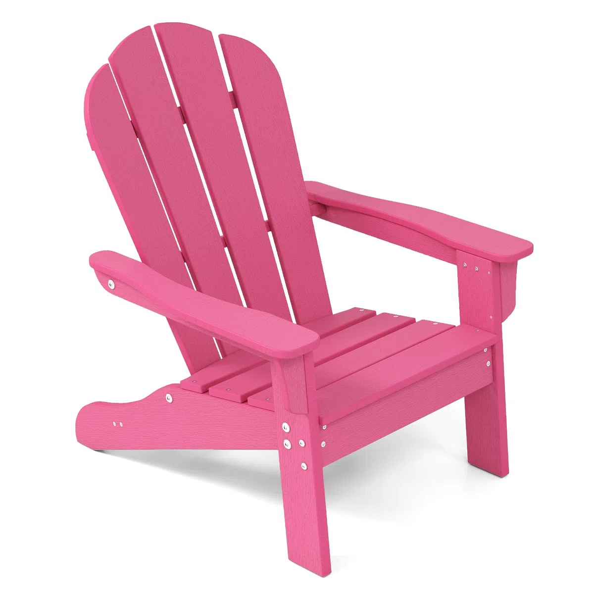 GOPLUS Silla Adirondack para Niños, Silla de Ocio de HDPE para Todo Tiempo con Asiento Ancho, Respaldo, Apoyabrazos, Ángulo de Elevación de 105°, Sillón de Exterior Infantil para 3-8 Años (Rosa)