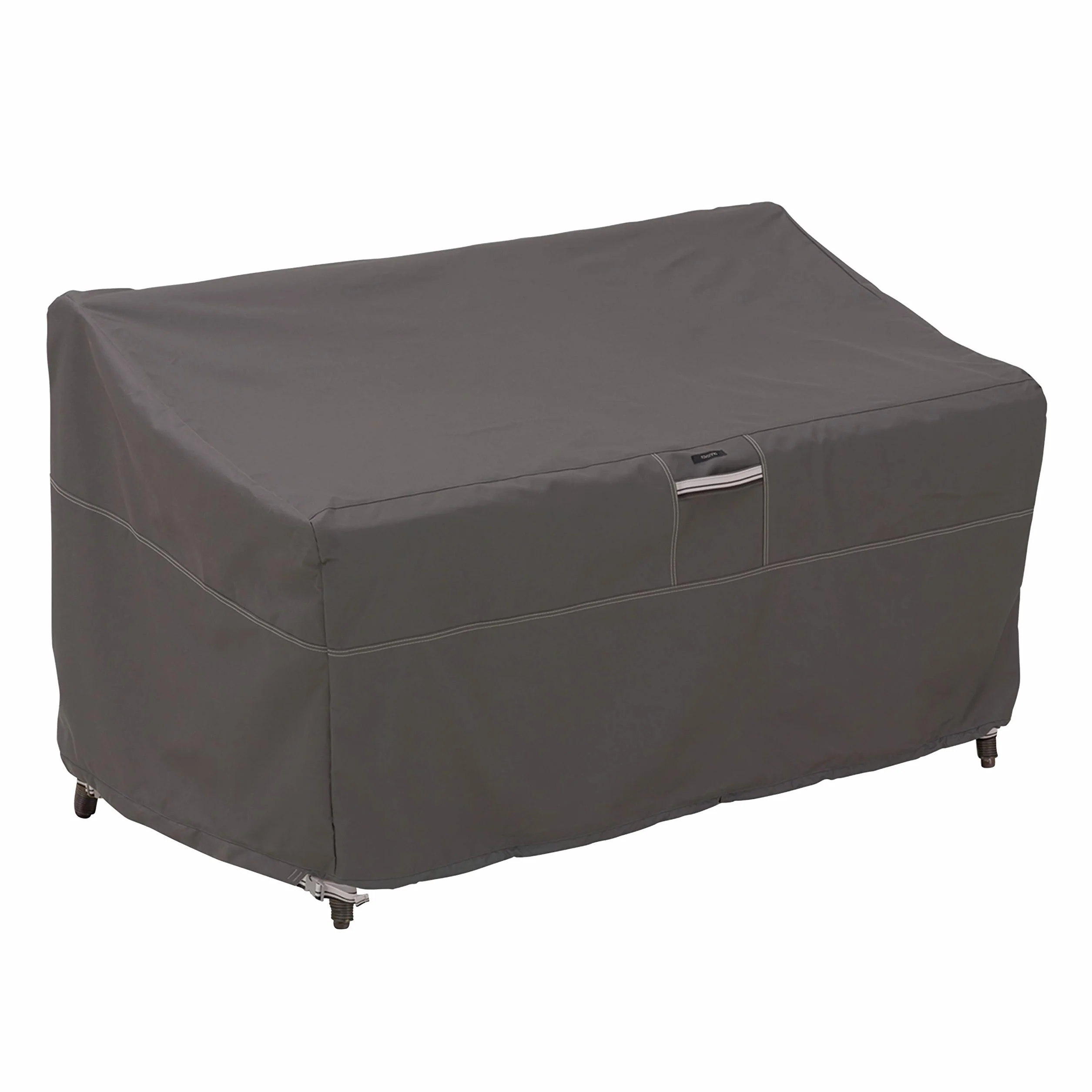 Classic Accessories Ravenna - Funda para sofá de Patio de 58 Pulgadas, Resistente al Agua, tamaño pequeño, Color Gris Pardo, Fundas para Muebles de Patio