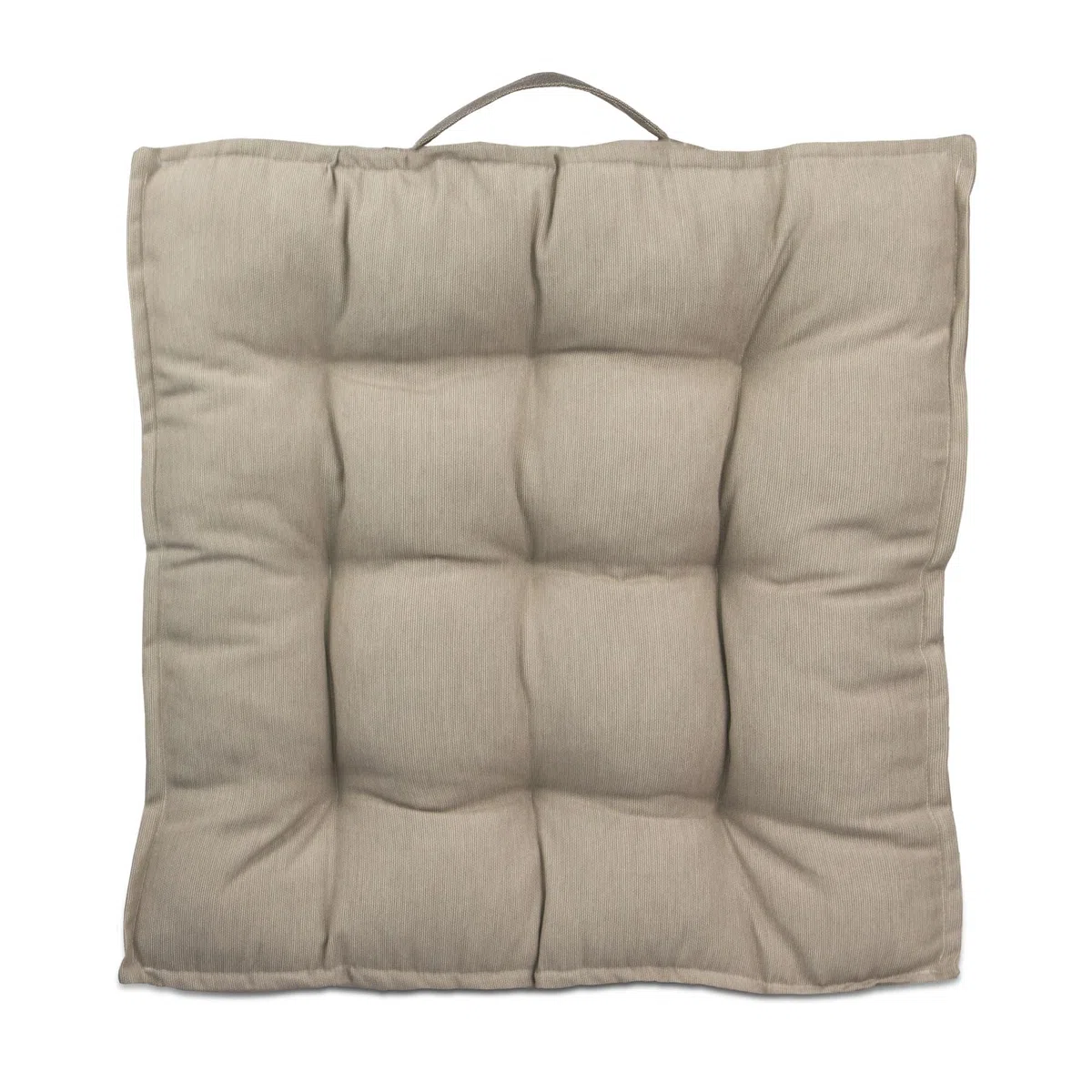 TIENDA EURASIA – Cojin de Suelo Cuadrado | Acolchado | Poliéster | Cojines de Suelo | Medidas 60x60x10 cm | Cojines Exterior Jardin | con Asa de Transporte y Cremallera (Beige)